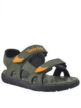 Image of Timberland Boys Perkins Row 2-Strap Sandal, Dark Green, Size 2 Older