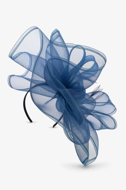 Image of Jon Richard Womens Navy Large Hat Fascinator Navy Female One Size