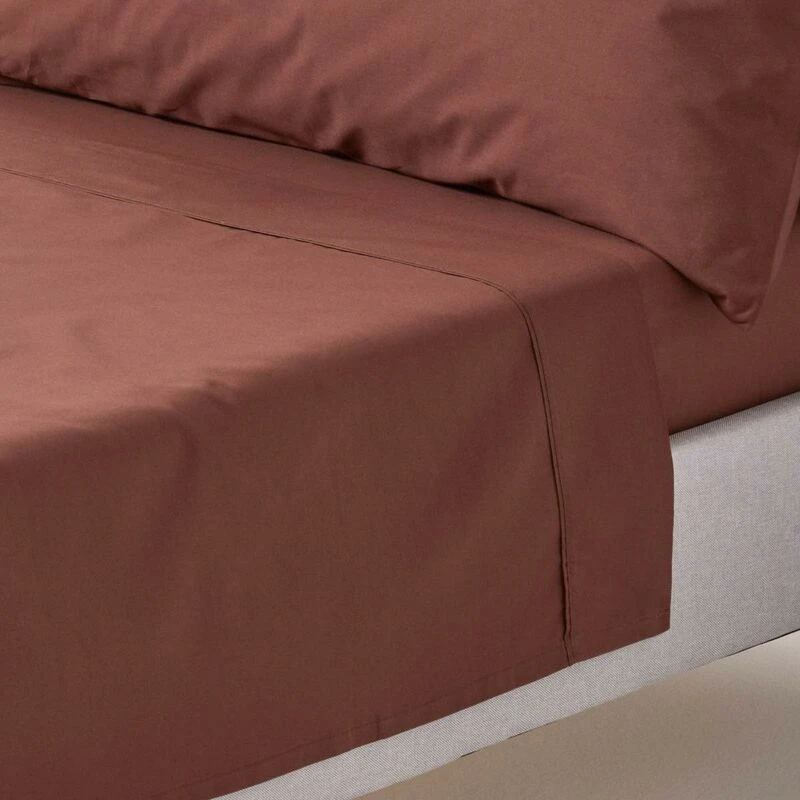 Image of Homescapes Chocolate Egyptian Cotton Flat Sheet 200 Tc, Single