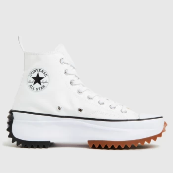 Image of Converse White & Black Run Star Hike Hi Trainers