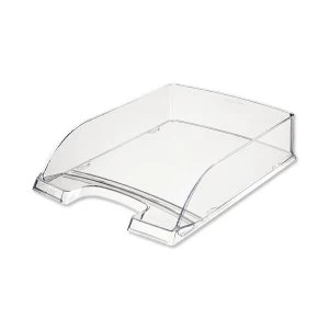 Image of Letter Tray Robust Polystyrene Clear with Extra Label Space
