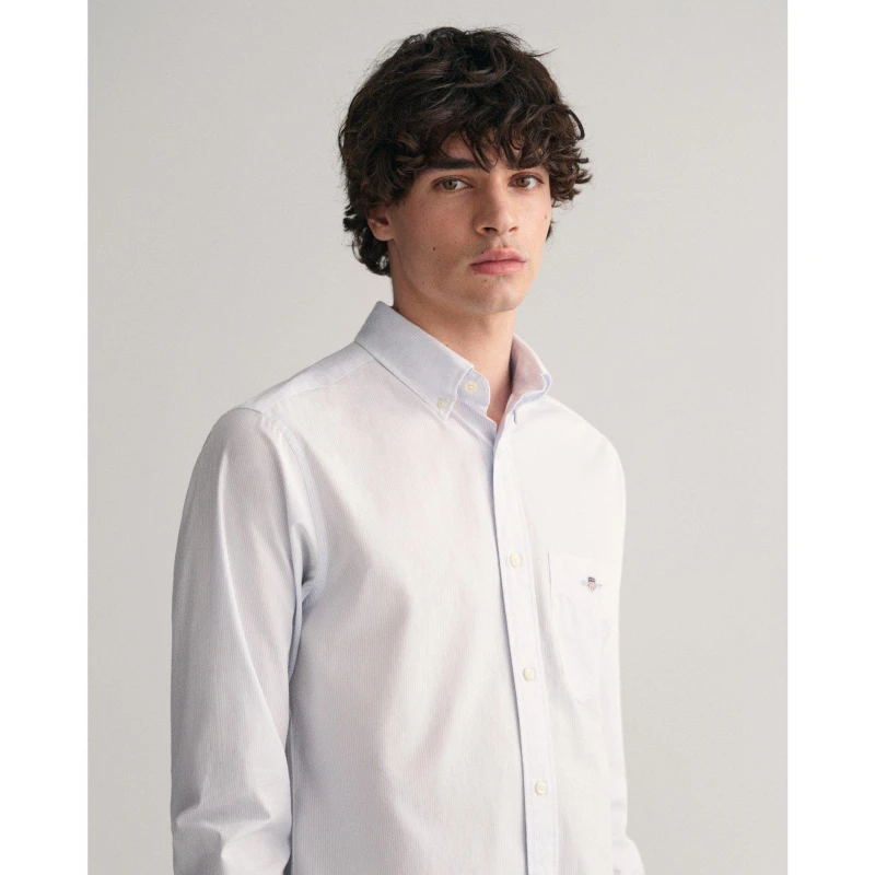 Image of Gant Poplin Banker Shirt Pale Blue 455 male XL