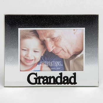 Image of 5" x 3.5" Black Glitter Glass Frame - Grandad