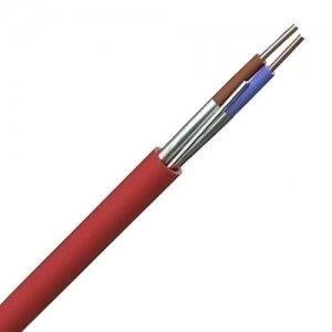 Image of Zexum Red 1.5mm 16A 2 Core and Earth Brown Blue Enhanced Fire Resistant LSF BASEC Approved Power Cable - 1 Meter