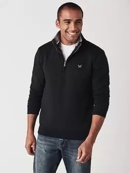 image of Crew Clothing Classic 1/2 Zip Sweat - Navy Blue, Navy Blue Size M Men