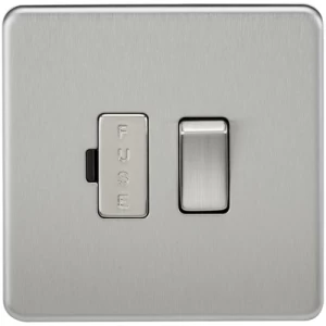 Image of KnightsBridge 13A Screwless Brushed Chrome Switched Fused Spur Connector Unit