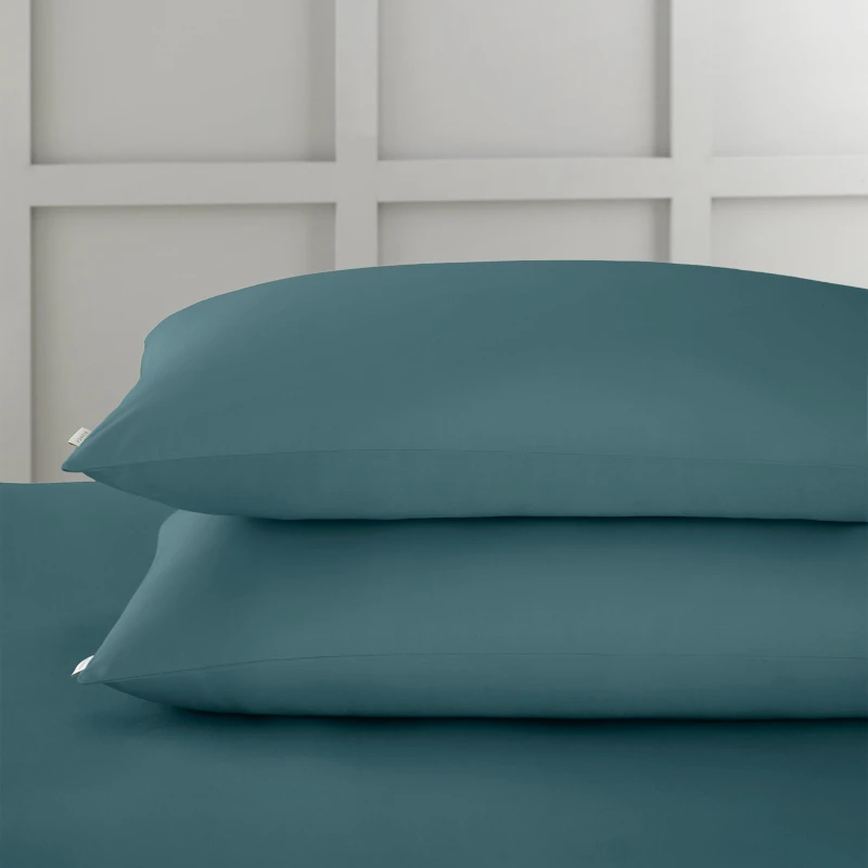 Image of Bianca '400 Thread Count Cotton Sateen' Standard Pillowcases Teal