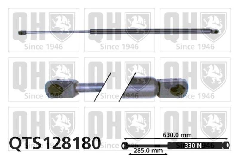 Image of QUINTON HAZELL Tailgate strut QUINTON HAZELL QTS128180