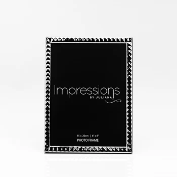 Image of 6" x 8" - Silver Plated Diamond Textured Photo Frame