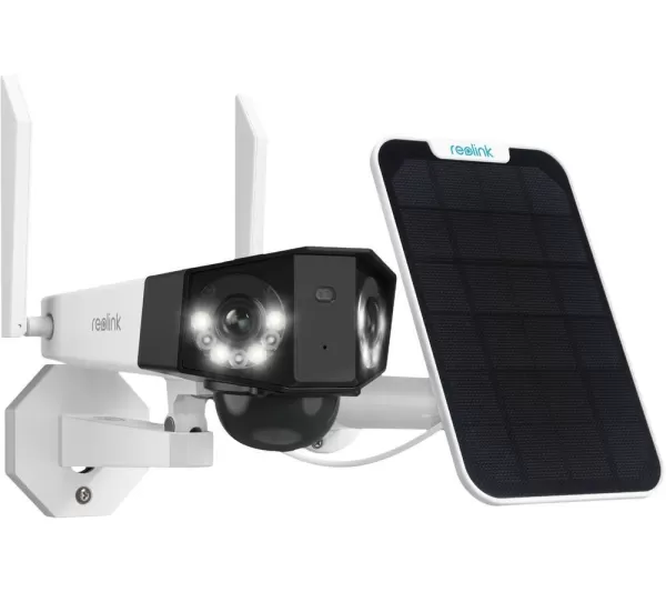 image of REOLINK Duo 2-lens 4K 1296p WiFi Security Camera with Solar Panel - White