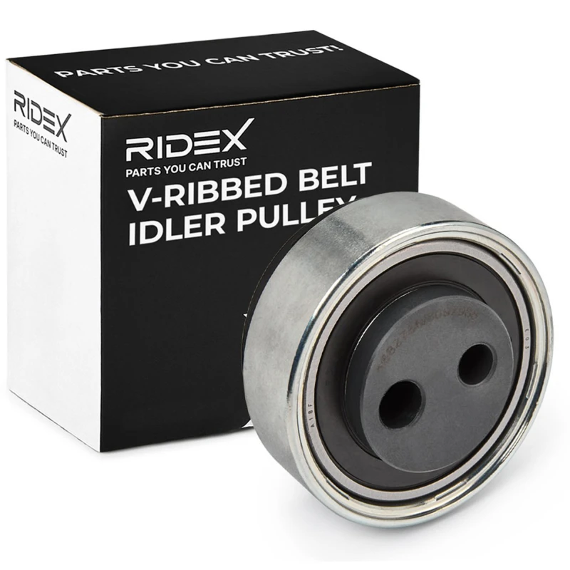 Image of RIDEX 312D0029 Idler Pulley with cap Metal Deflection/Guide Pulley,v-ribbed belt (312)