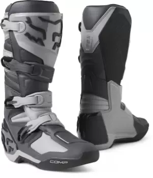 Image of FOX Comp Motocross Boots, grey, Size 45, grey, Size 45