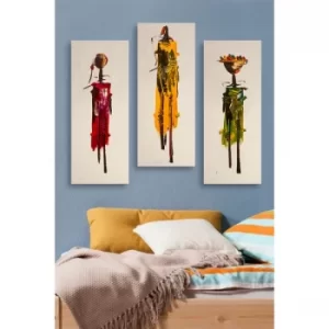 Image of MDF0070 Multicolor Decorative MDF Painting (3 Pieces)