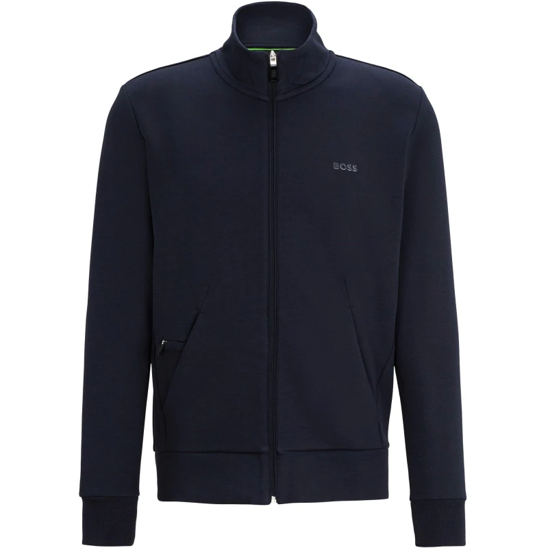 Image of Boss Skaz Curved Fleece Jacket - Blue Blue 2XL