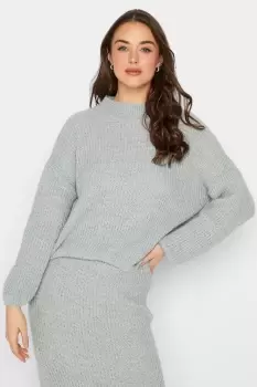 image of Tall Funnel Neck Knitted Jumper