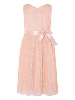 Monsoon Girls Foil Tulle Wrap Dress - Pink, Size 14-15 Years, Women