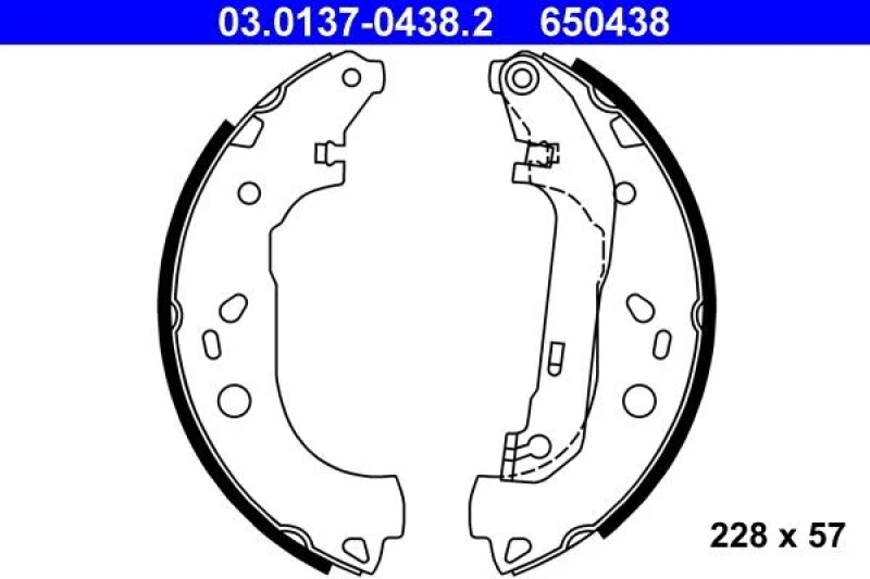 Image of ATE 03.0137-0438.2 Brake Shoes with lever Brake Shoe Set (70)