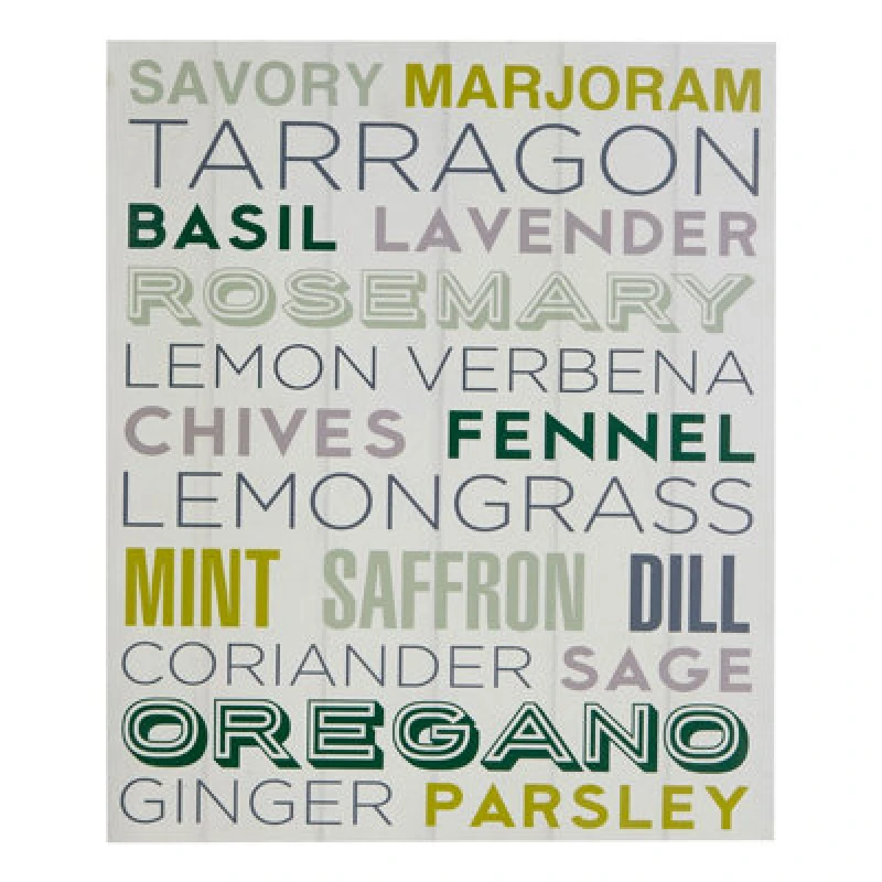 Image of Premier Housewares Herbs Design Plaque Herbs Home Wall Decor White