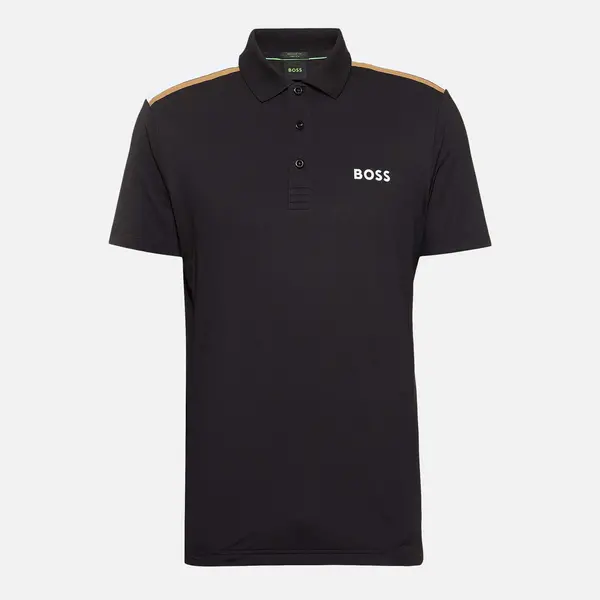 image of BOSS Green Paddytech Woven Polo Shirt - S Black Tops male 50506150-001 S