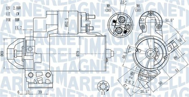Image of MAGNETI MARELLI Starter motor MAGNETI MARELLI 063721466010