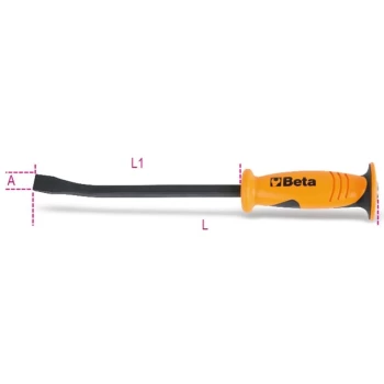 Image of Pry Bar 965 450 with Flat Curved Ends - Beta Tools