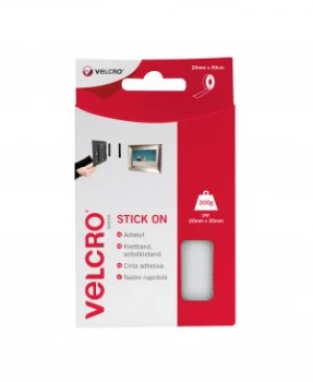 image of VELCRO Brand Stick On Tape White - 2cm x 50cm