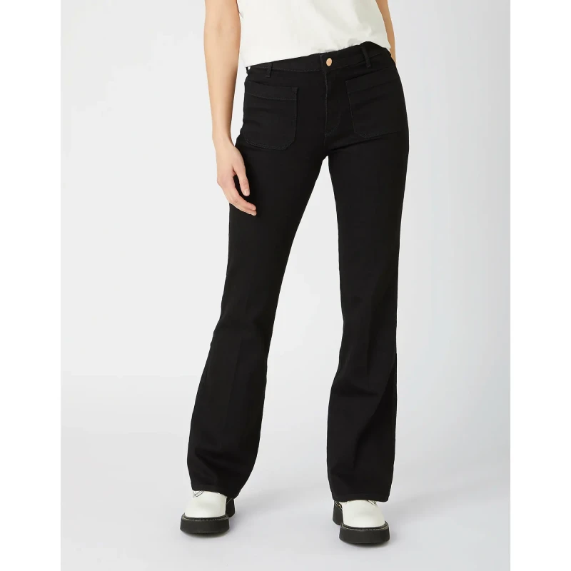 Image of Wrangler Womens jeans Wrangler Flare Noir Female 30x30