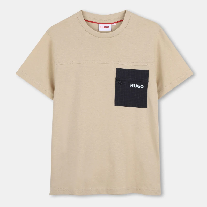 Image of HUGO Kids Pocket T-Shirt Regular Fit T-Shirts 4Y Beige 59174804135
