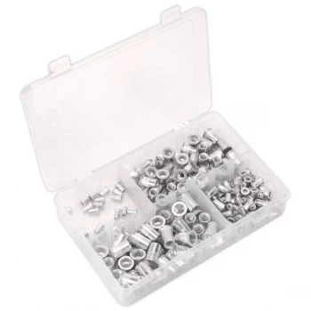 image of Sealey AB073TI Threaded Insert (Rivet Nut) Assortment 200pc M4-M8 ...