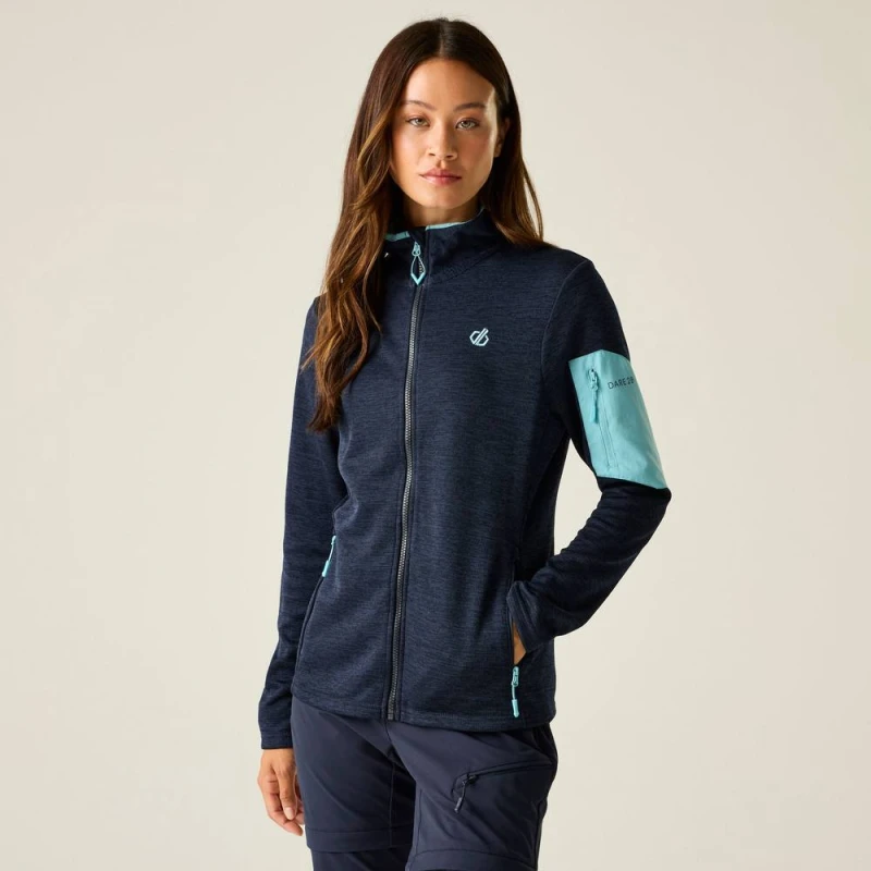 Image of Dare 2b Womens Torrek II Full Zip Active Fleece in Mid Navy Size: 12 Mid Navy Female 12