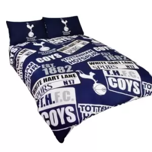 image of Tottenham Hotspur FC Childrens/Kids Official Patch Football Crest Duvet Set (Double) (Navy/White)