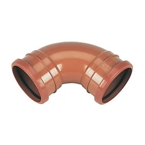 Image of FloPlast D561 Underground Drainage 87.5 Deg Double Socket Bend - Terracotta 110mm