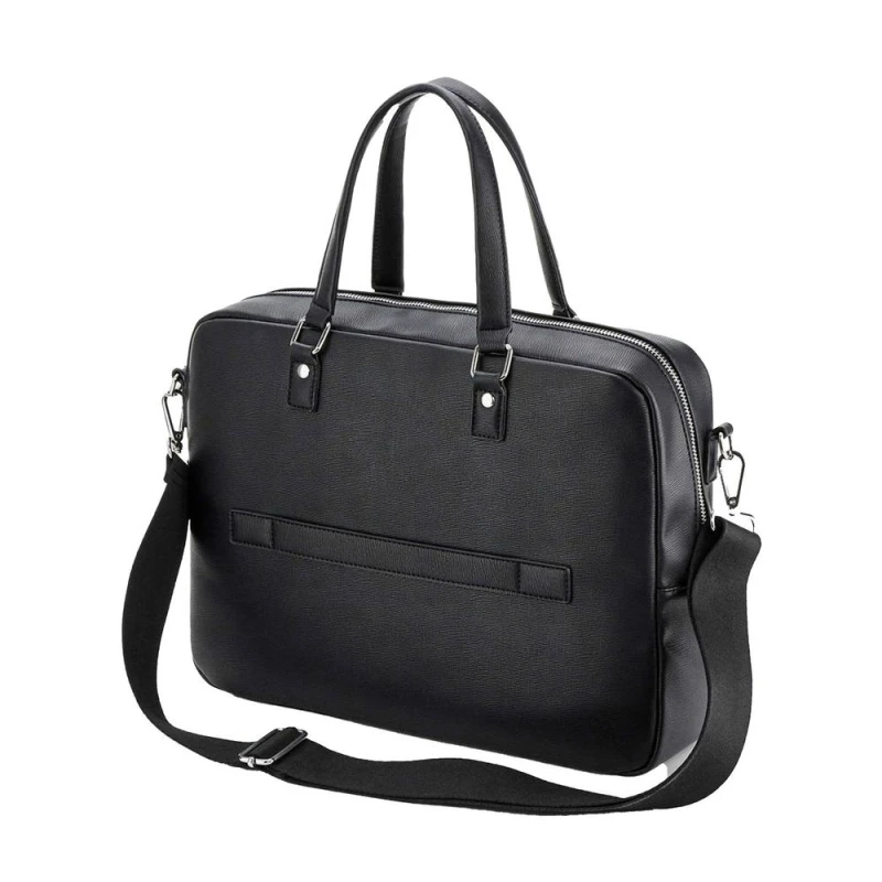 Image of Quadra Mens Tailored Luxe Briefcase in Black Male