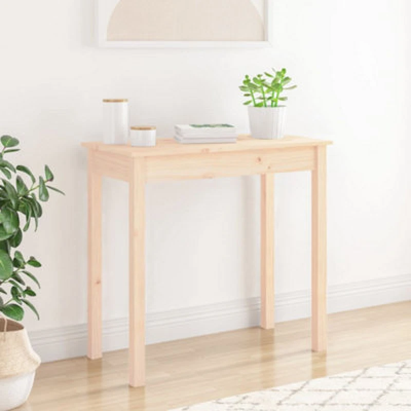 Image of vidaXL Console Table 80x40x75cm Solid Wood Pine, Brown 814244