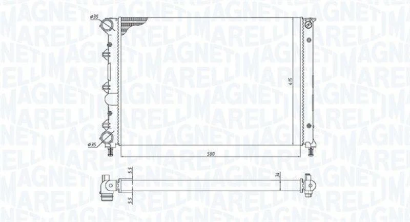 Image of MAGNETI MARELLI Engine radiator MAGNETI MARELLI 350213198400