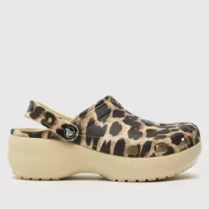 Image of Crocs Brown & Black Classic Platform Sandals