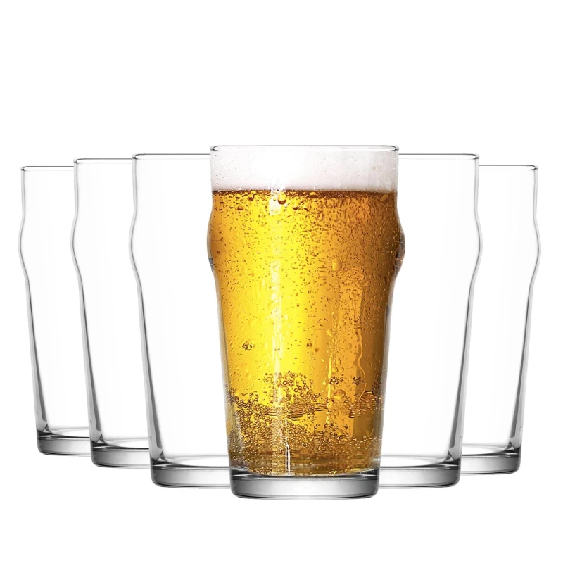Image of LAV Noniq Pint Beer Glasses - 570ml - Clear - Pack of 12 Clear