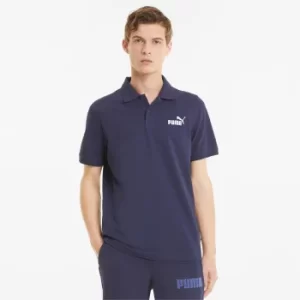 Image of PUMA Essentials Pique Mens Polo Shirt, Peacoat, size Large, Clothing