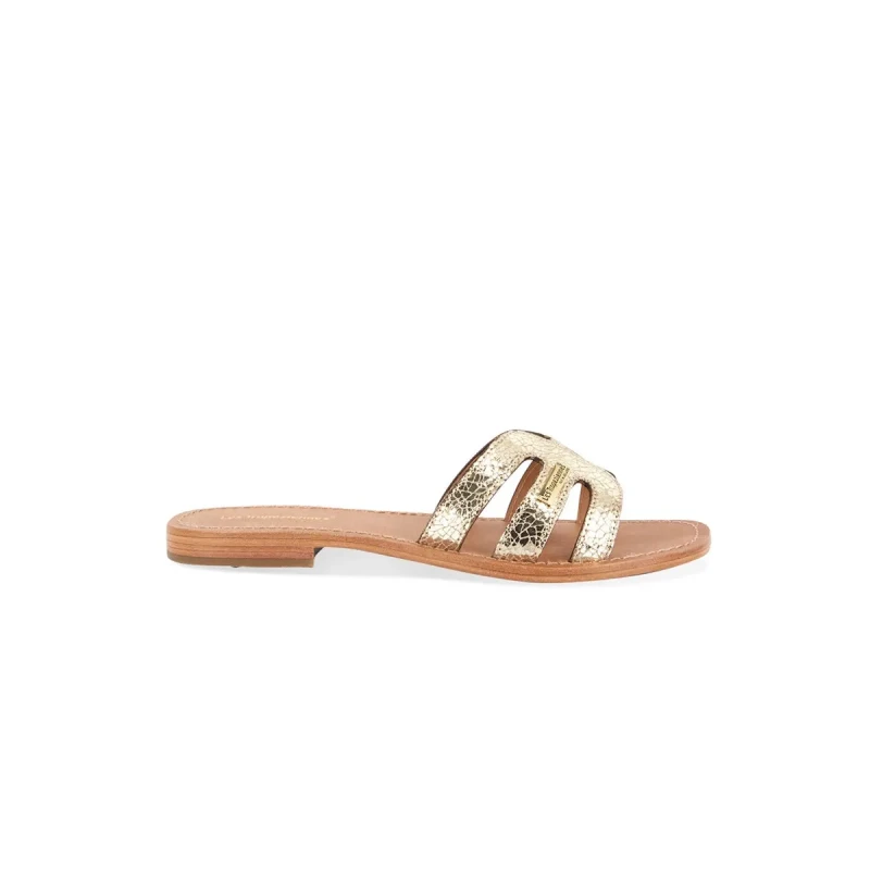 Image of LES TROPEZIENNES PAR M.BELARBI Hadamia Leather Mules Gold-Coloured Women 41 (7);40 (6.5);39 (5.5 to 6);38 (5)