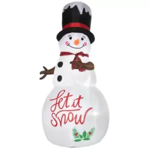 image of Outsunny 8ft Inflatable Christmas Snowman with Black Hat and Red Scotch Scarf, Blow-Up Outdoor LED Yard Display for Lawn Garden Party