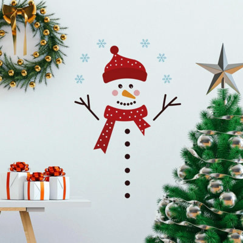 Image of Walplus Cute Snowman Decoration Stickers Set Wall Stickers Wall Art, Diy Art, Home Decorations, Decals