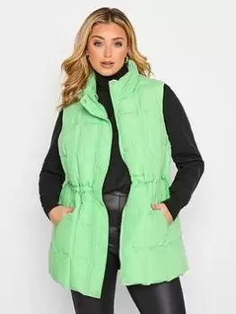 Image of Yours Lightweight Quilted Gilet Green, Size 26-28, Women
