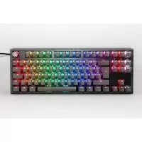 image of Ducky One 3 Aura TKL 80% Mechanical Gaming Keyboard Black Cherry Silent Red Switch UK Layout