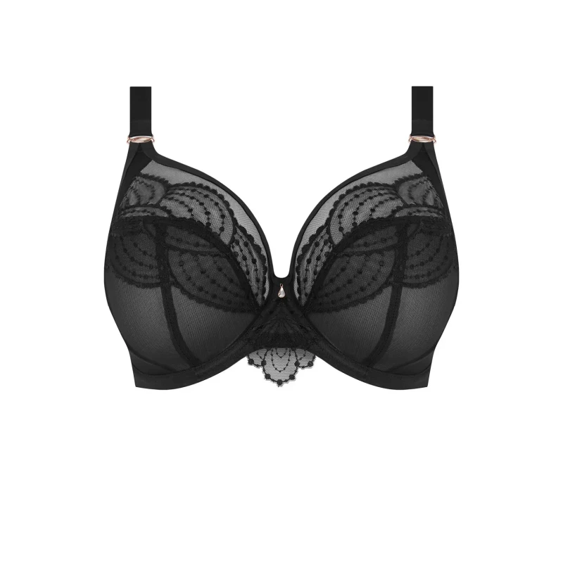 Image of Elomi Womens Priya Plunge Bra in Black Size: 32GG Black Female 32GG