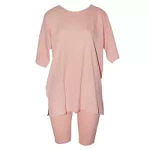 Image of Forever Dreaming Womens/Ladies Oversized Tee Pyjama Set (XS) (Peach)