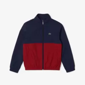 Image of Kids' Lacoste High Neck Colour-Block Jacket Size 5 yrs Navy Blue / Bordeaux