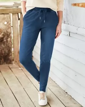 Image of Cotton Traders Womens Relaxed Jersey Denim Jogger in Grey