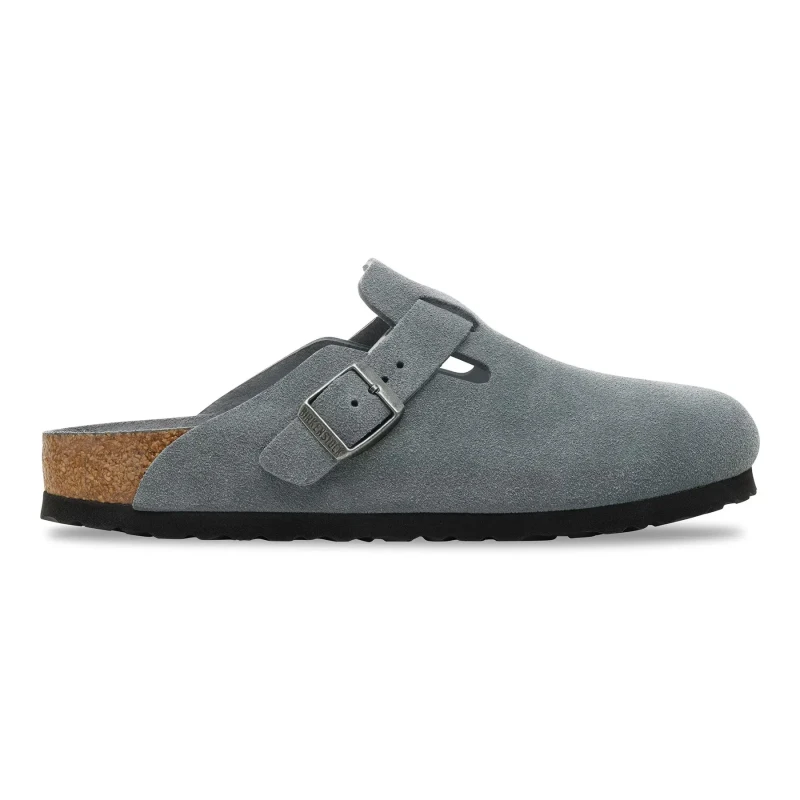 Image of Birkenstock Suede leather sandals Birkenstock Boston Gris Unisex 38