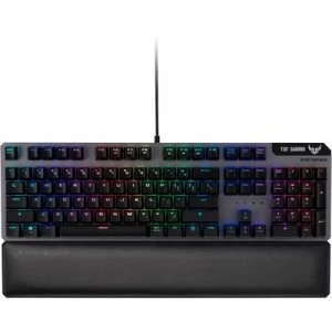 image of Asus TUF K7 USB Gaming mouse Gel wrist support mat, Backlit German, QWERTZ, Windows Black, RGB