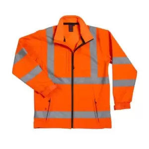 image of Warrior Unisex Adult Softshell Hi-Vis Vest (XL) (Fluorescent Orange)